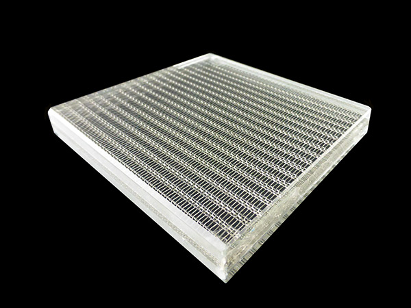 Vidrio laminado de malla metálica inoxidable