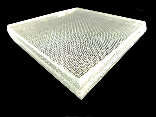 Vidrio laminado de malla metálica inoxidable