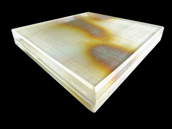 Vidrio laminado de malla metálica inoxidable