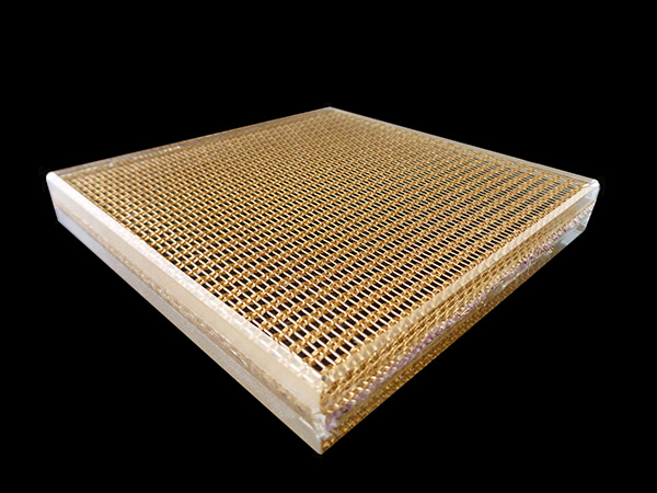 Vidrio laminado de malla metálica inoxidable